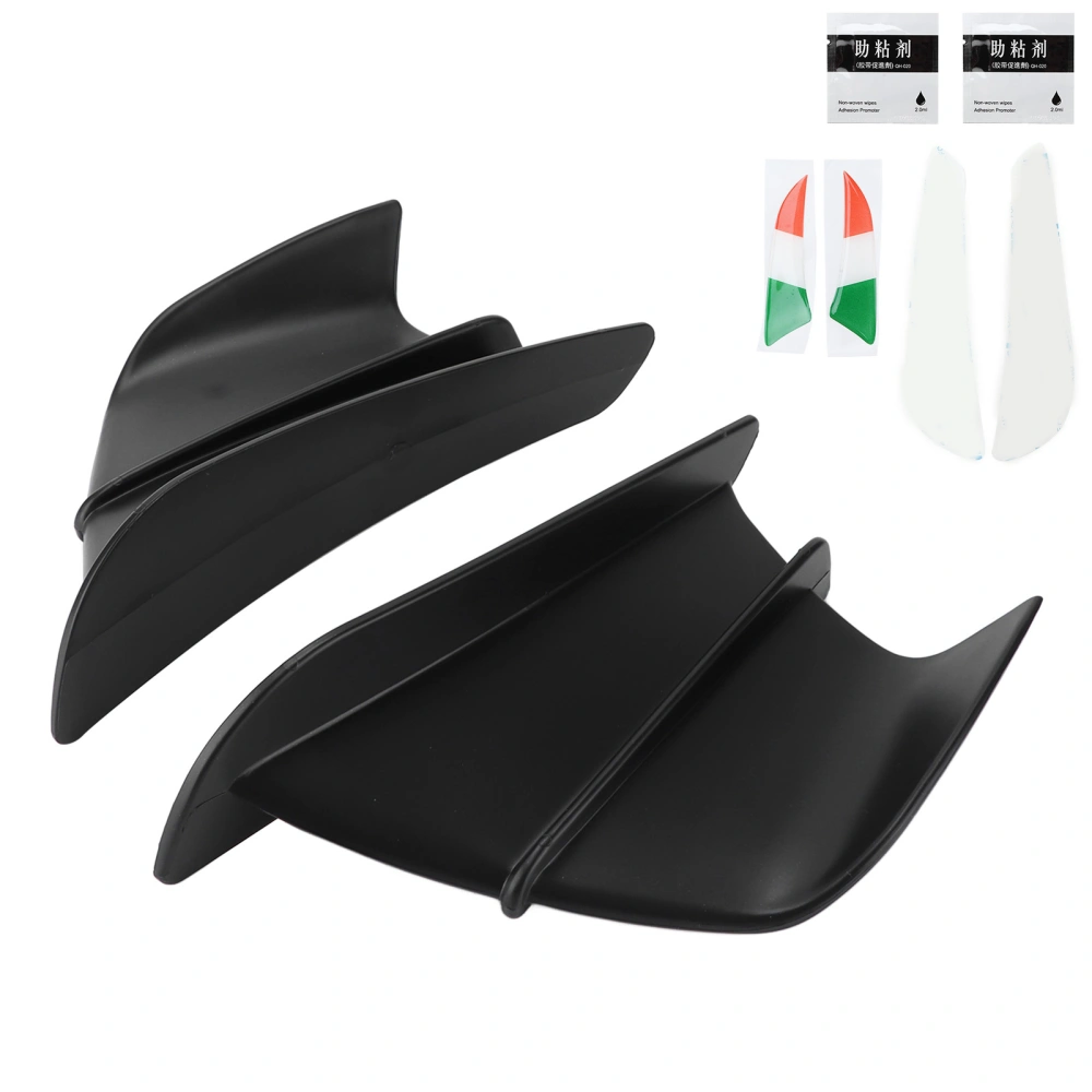 1 Pair Motorcycle Front Winglet Aerodynamic Wing Universal Black Replacement for S1000RR V4 ZX‑10R R1