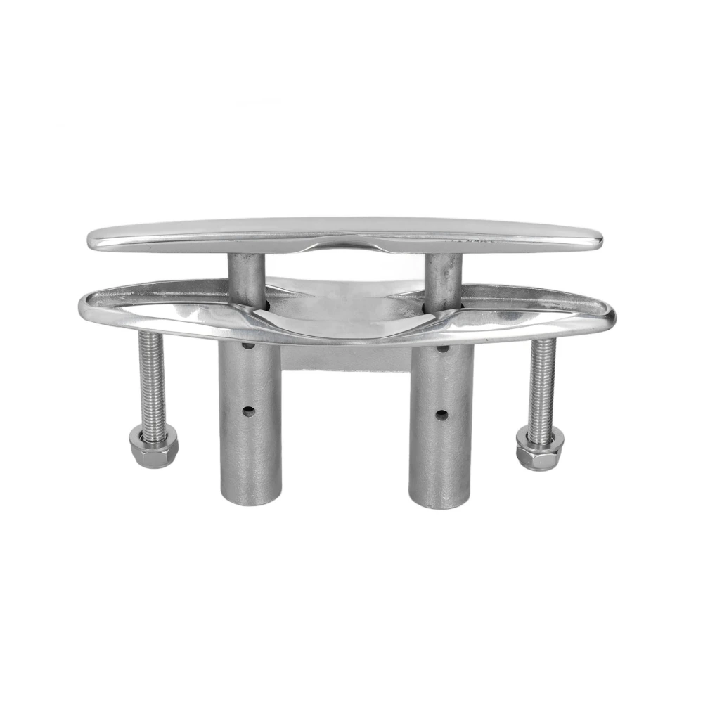 8in Pull Up Boat Cleat 316 Stainless Steel Open Base Highly Polished Marine Hardware for Kayak Dock