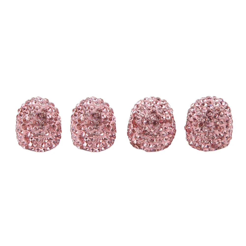 BuyWeek 4 Pcs Bling Valve Stem Caps 15mm Stem Air Cover Tire Decoration Universal for Car MotorcyclePink