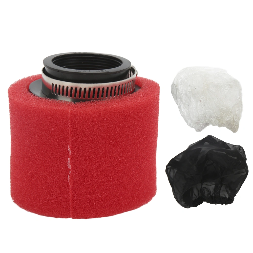 45mm/1.8in Air Filter Sponge Cleaner Intake Filtering System Kit for Motorcycle ATV 50‑200CCRed