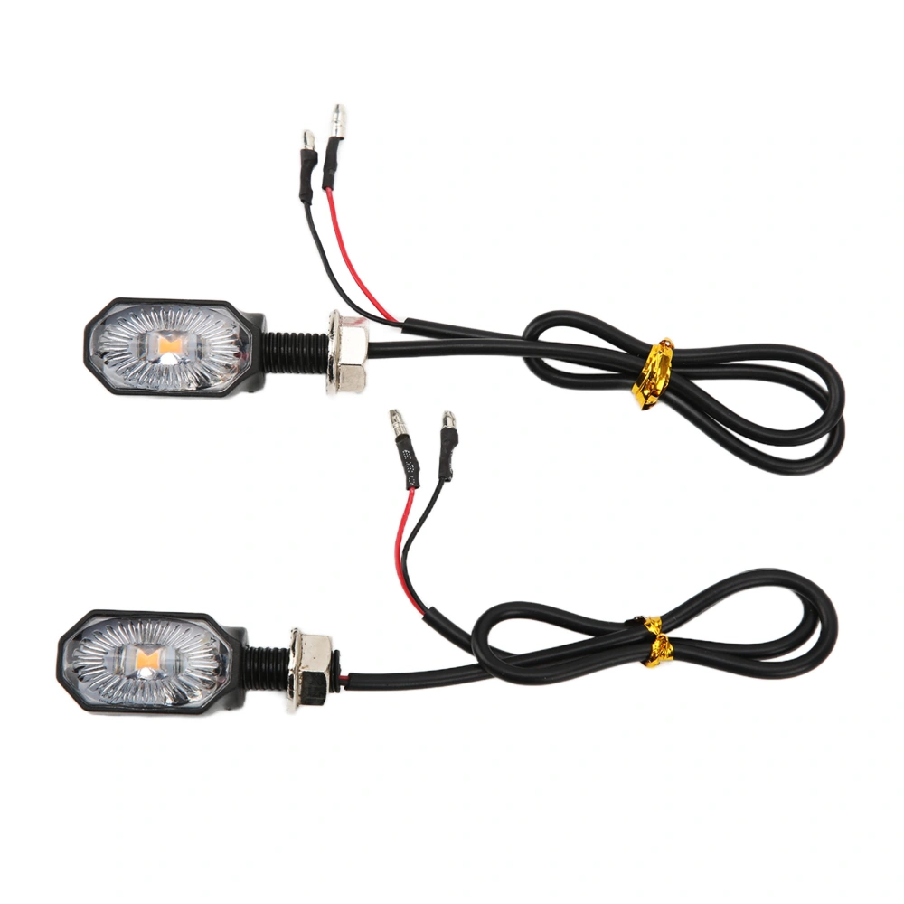 2 Pcs Universal Motorcycle Turn Signal Lights 12V Steering Lamp Mini Oval Lamp for ATV Scooter