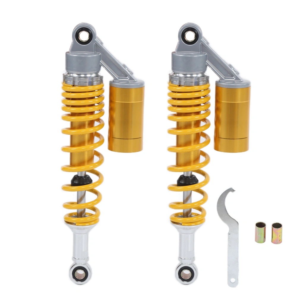 Pair 340mm Motorcycle Shock Absorber Rear Suspension Spring Universal for ATV SUVYellow