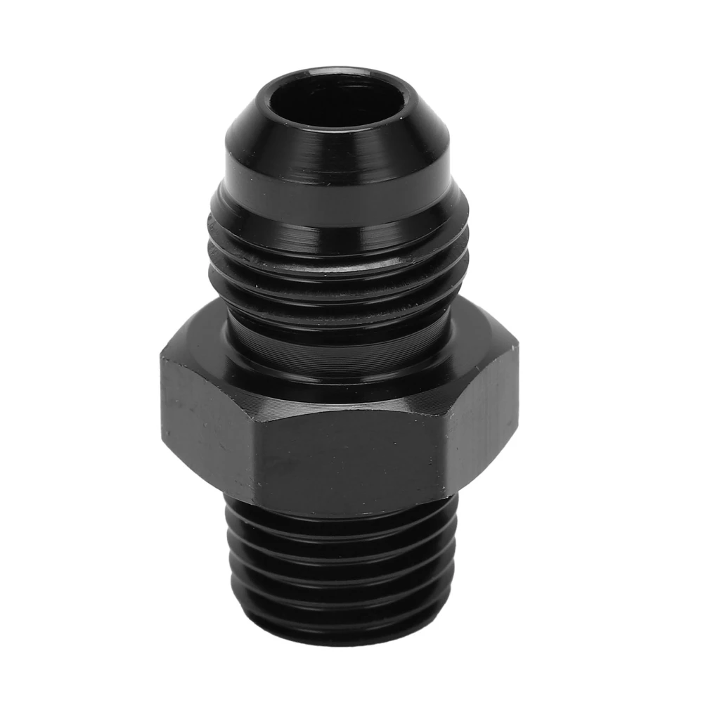 BuyWeek Fuel Pipe Straight Adapter 6 AN to 1/4 NPT Fluid Hose Fitting 6061‑T6 Aluminum Black Anodized