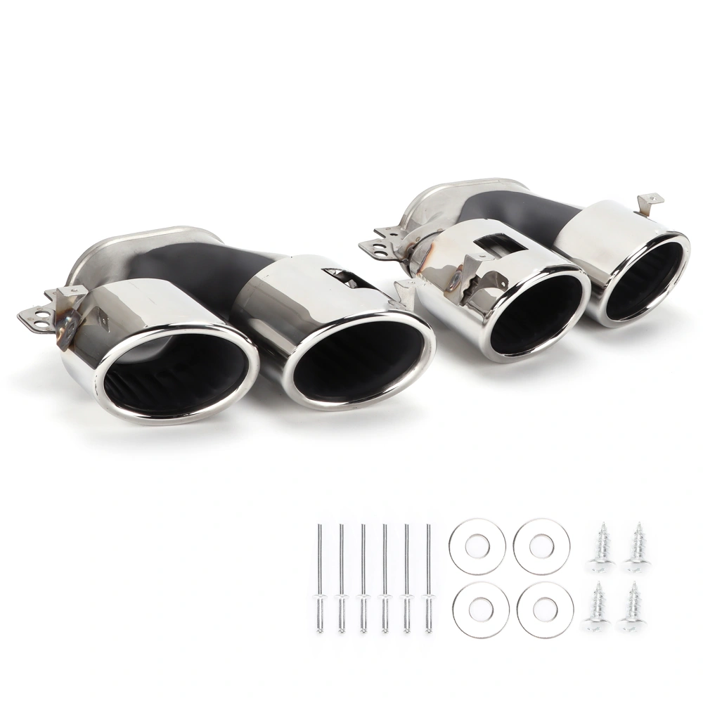 304 Stainless Steel Quad Exhaust Tips Replacement for Mercedes AMG A45 W177 CLA45 C118 2019-2021(Sliver Chrome )