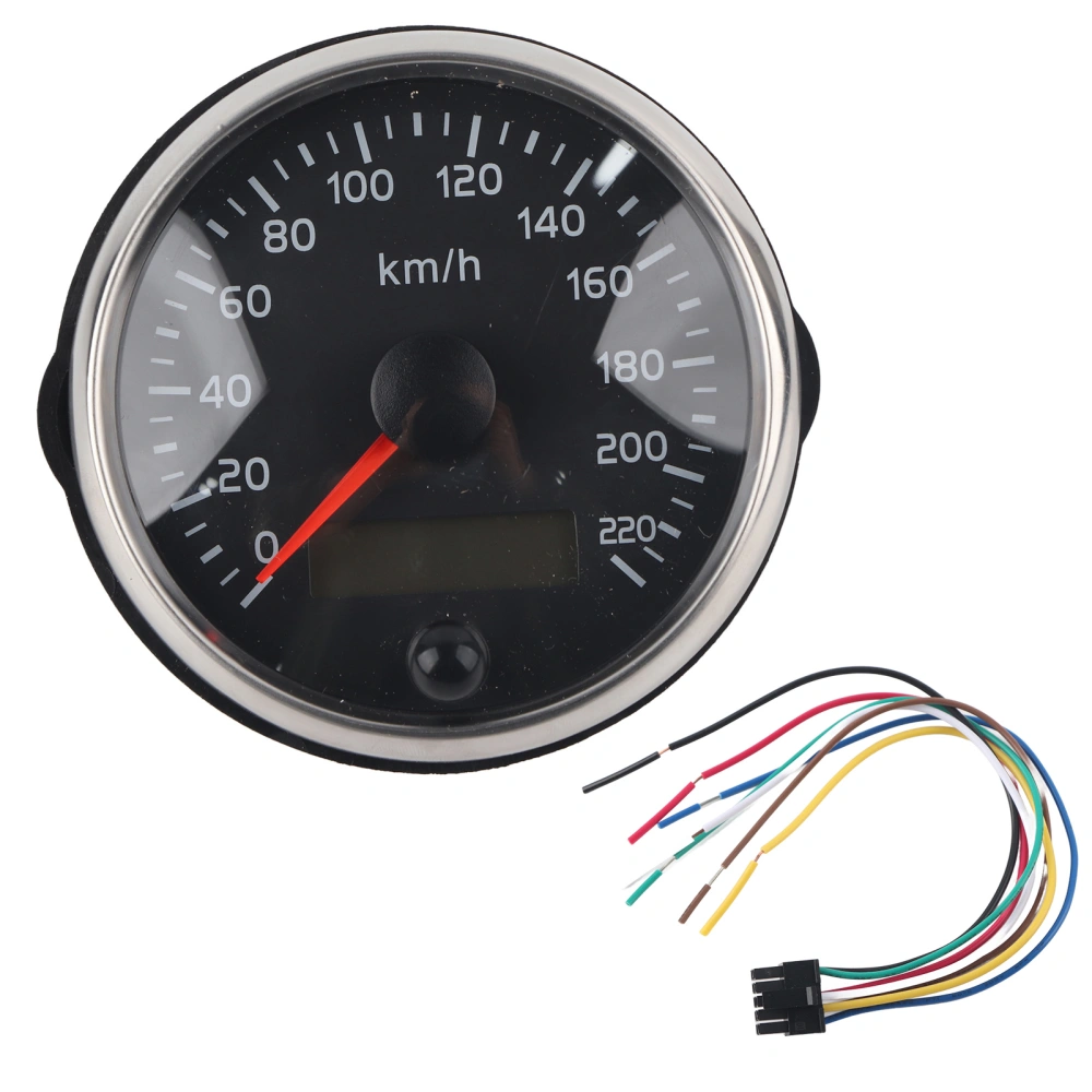 85mm Speedometer LCD Adjustable Waterproof 220KM/H for 12V/24V Car Truck Boat Motor