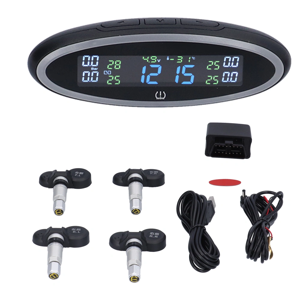 Car Tire Pressure Monitor System LCD Display with 4 Internal Sensor IP67 Waterproof