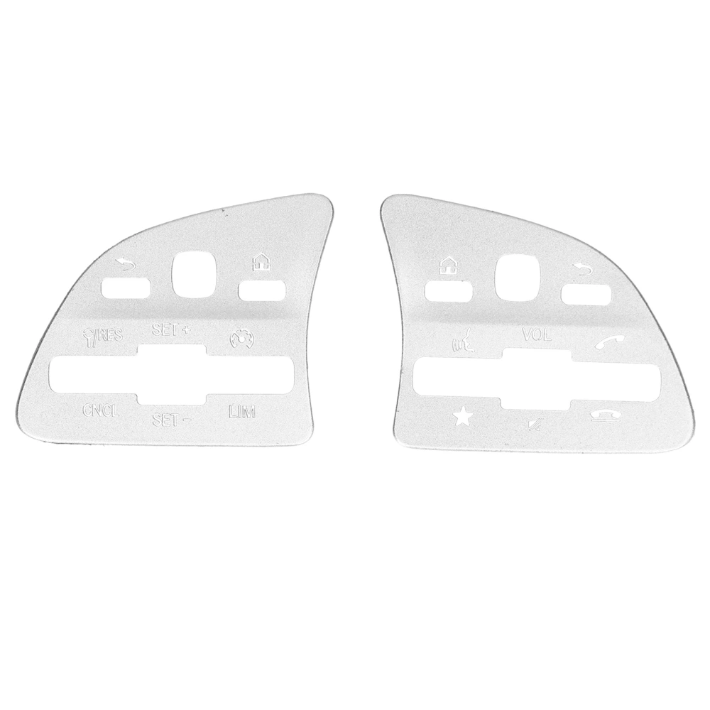 2pcs Round Steering Wheel Button Trim Cover Replacement for Mercedes Benz A / B / C / E Class 2020