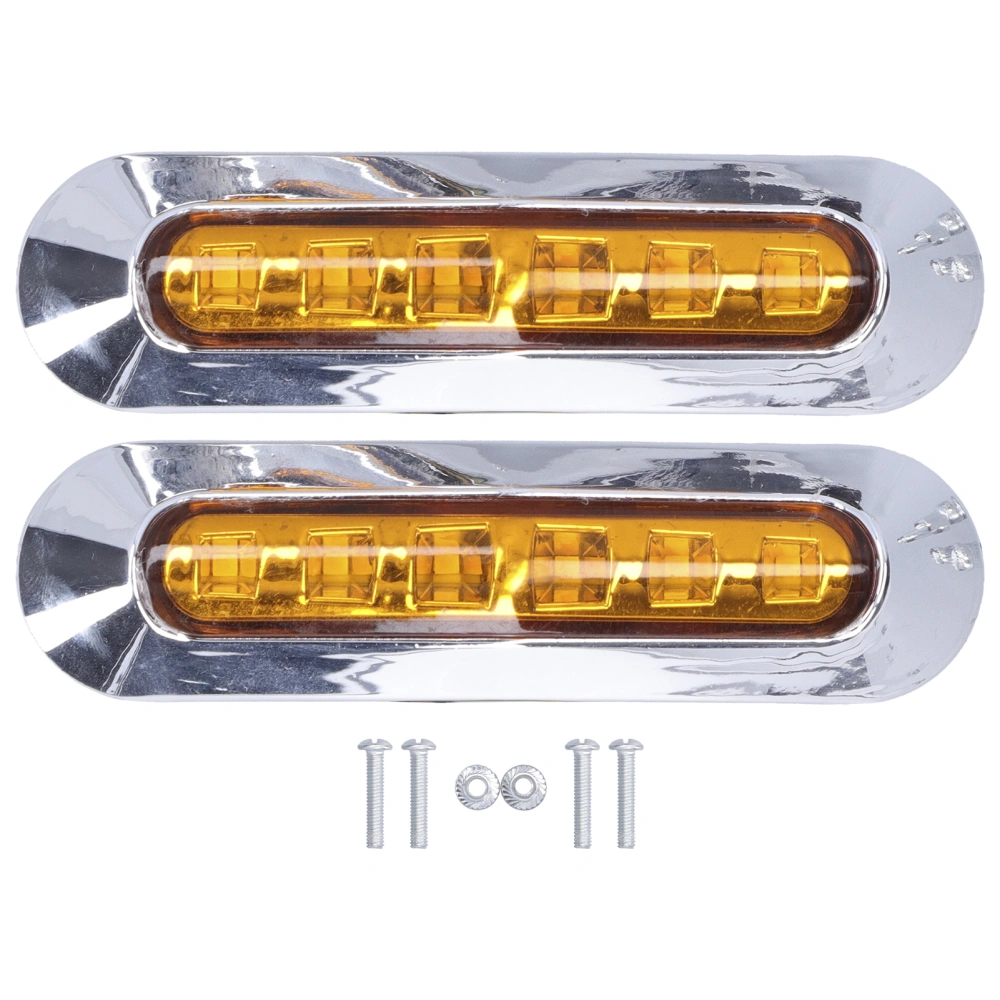 BuyWeek 10-30V 6LED Side Tail Light Bright Indicator Lamp IP68 Protection for Cars Trucks Trailers RVsYellow