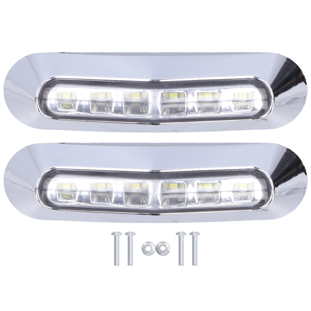 BuyWeek 10-30V 6LED Side Tail Light Bright Indicator Lamp IP68 Protection for Cars Trucks Trailers RVsWhite