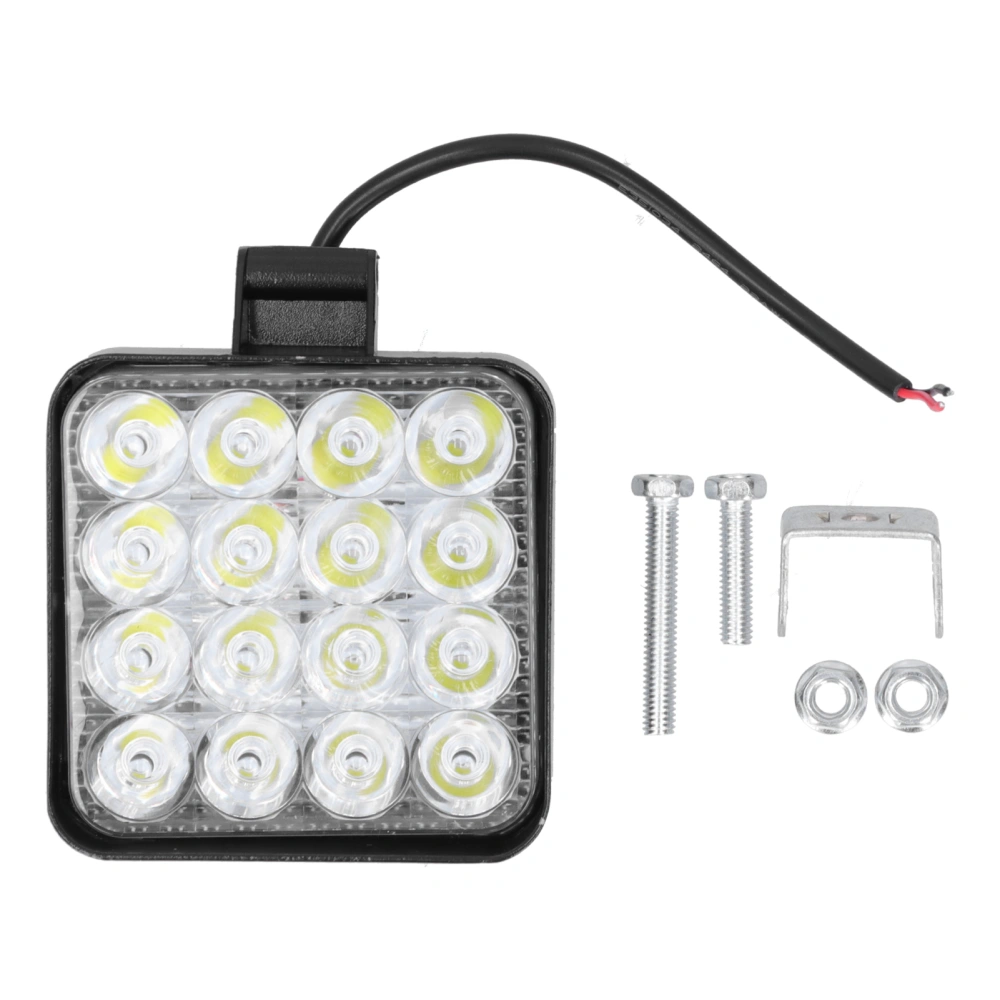 48W LED Work Lamp 2000LM 6000k Square Spotlights White Light IP68 Waterproof Universal