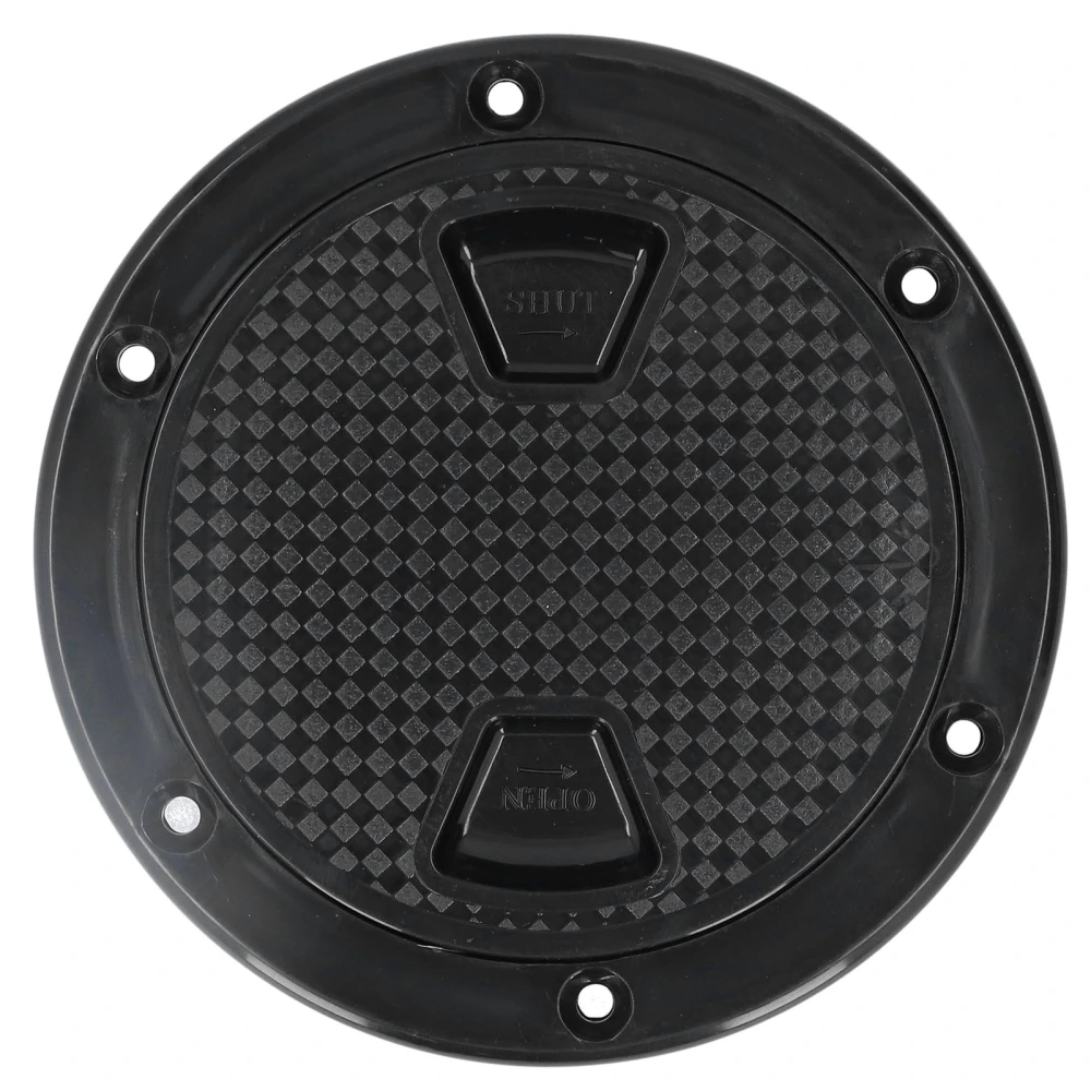 BuyWeek 4in Boat Deck Plate ABS Round AntiUV Inspection Hatch Cover Marine Accessory Black