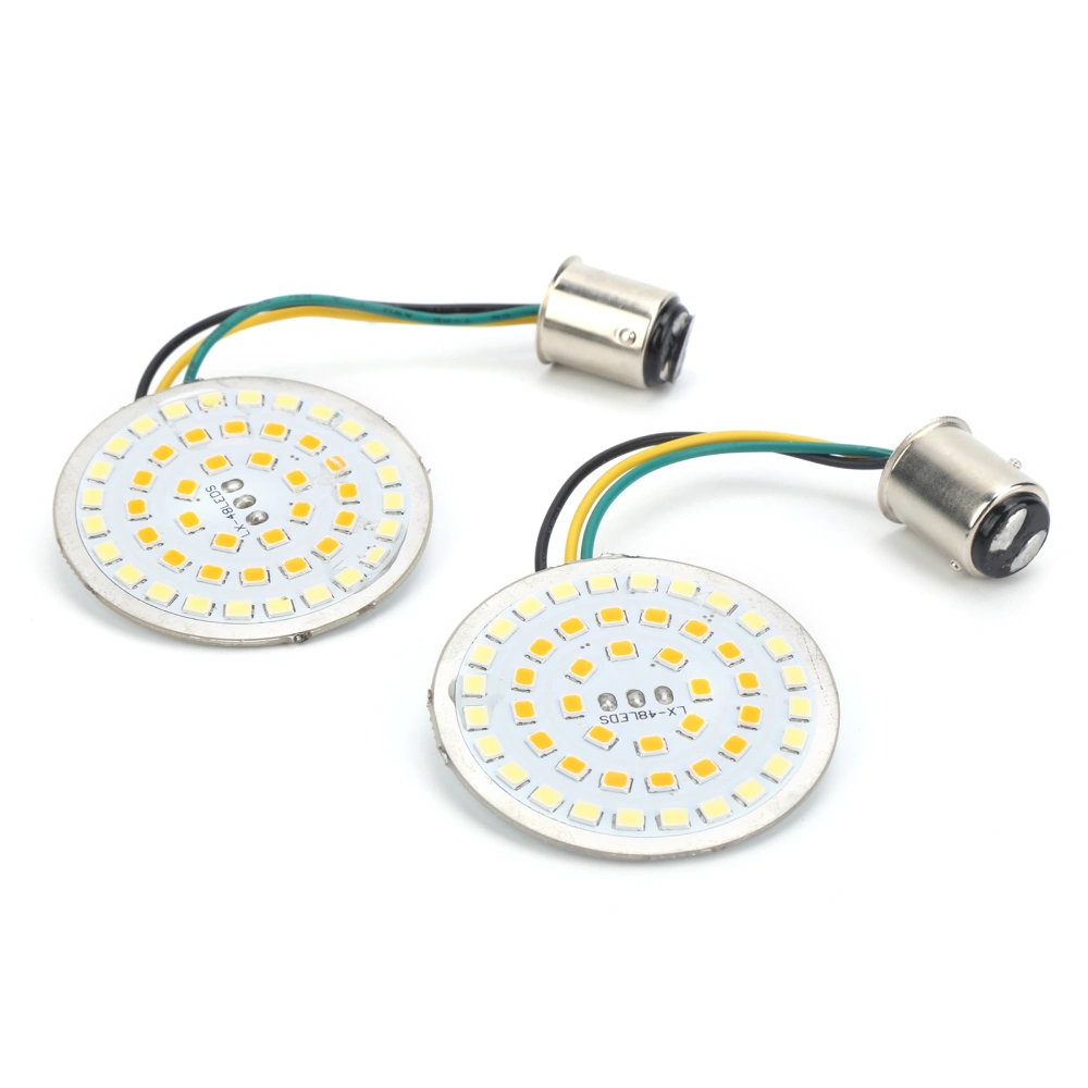 2pcs Motorcycle LED Turn Signal Indicator White Amber Light High Brightness Fit for Touring