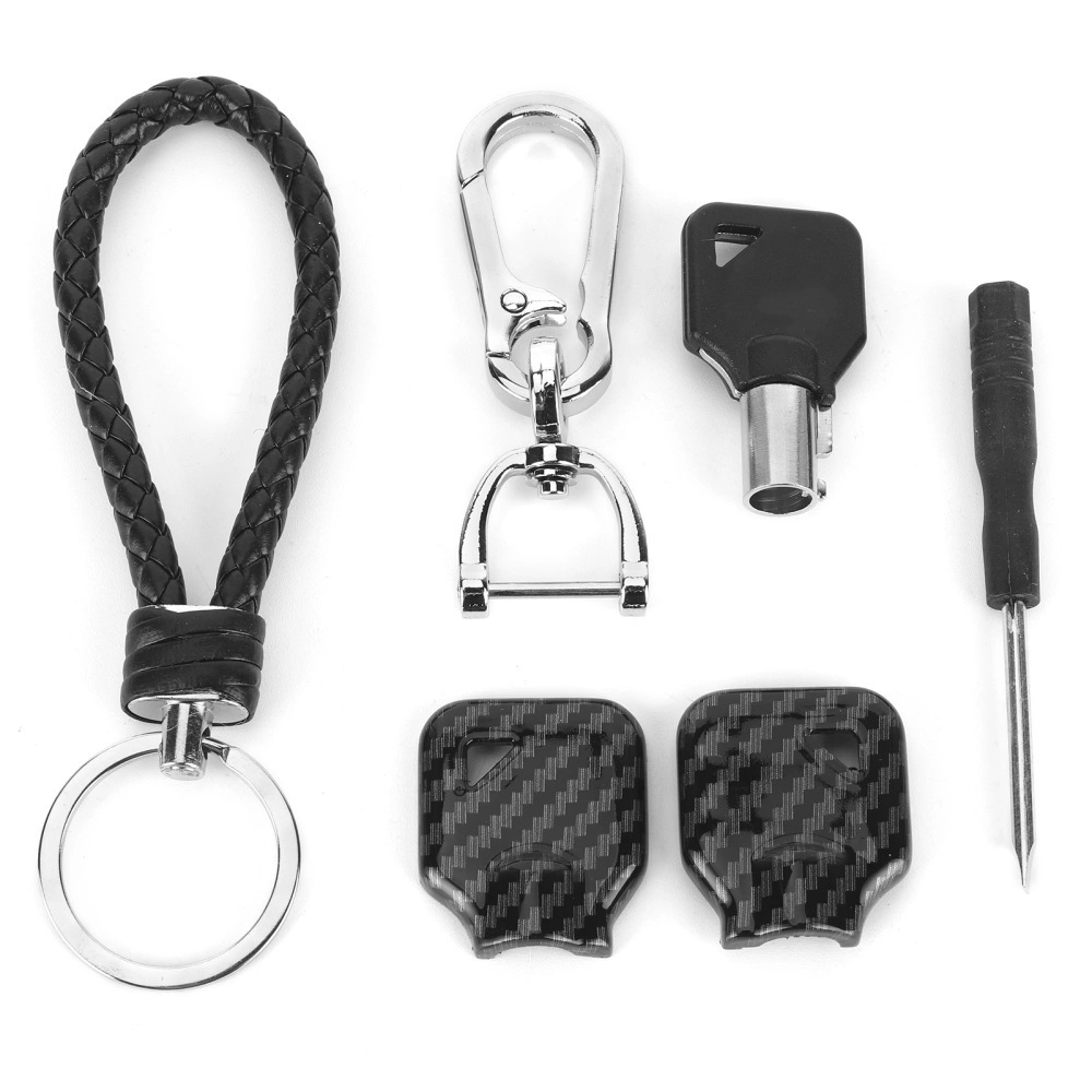 Motorcycle Key Replacement Uncut W/Carbon Fiber Style Shell for Side Tank Box Rear Seat Bag