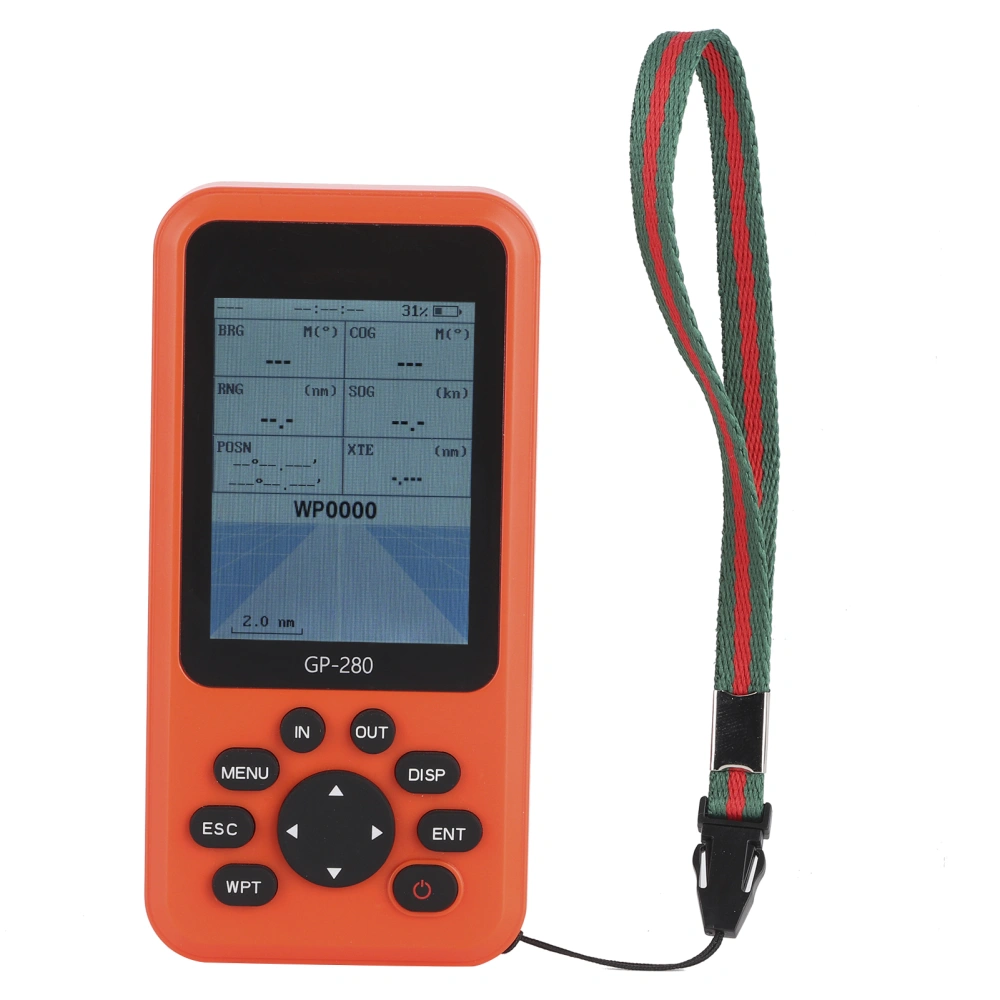 2.8in Handheld GPS Navigator High Sensitivity with MultiFunction Display Screen Waterproof Device(Orange )