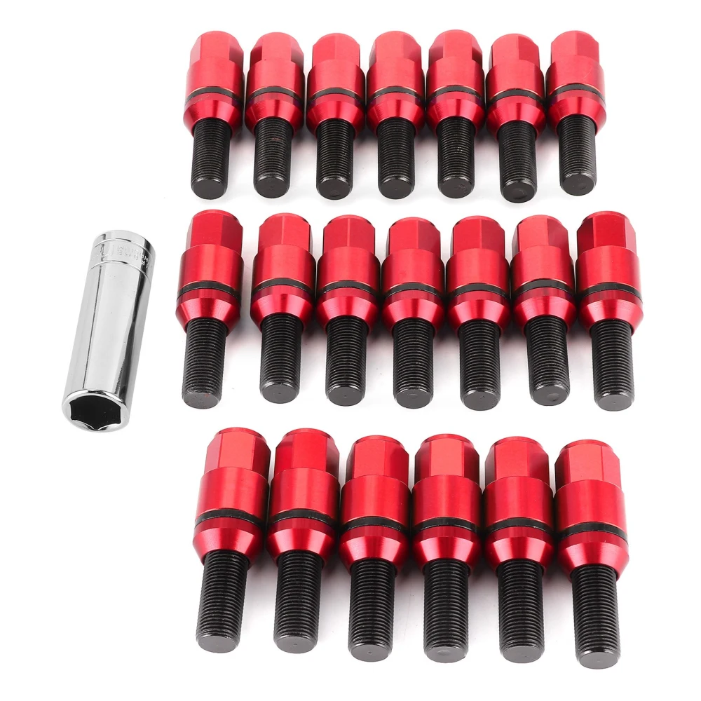 20Pcs Lug Bolts Stud Tuner Style Wheel Screw Nuts M14x1.25 Thread Fit for M3 F80 M2 F22/F23Red