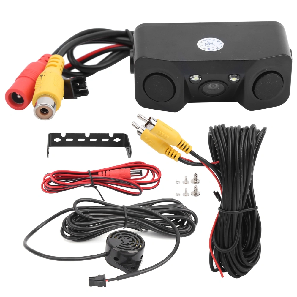 Car Rear View Camera Kit High Definition Parking Radar Sensor LED Light Night Vision