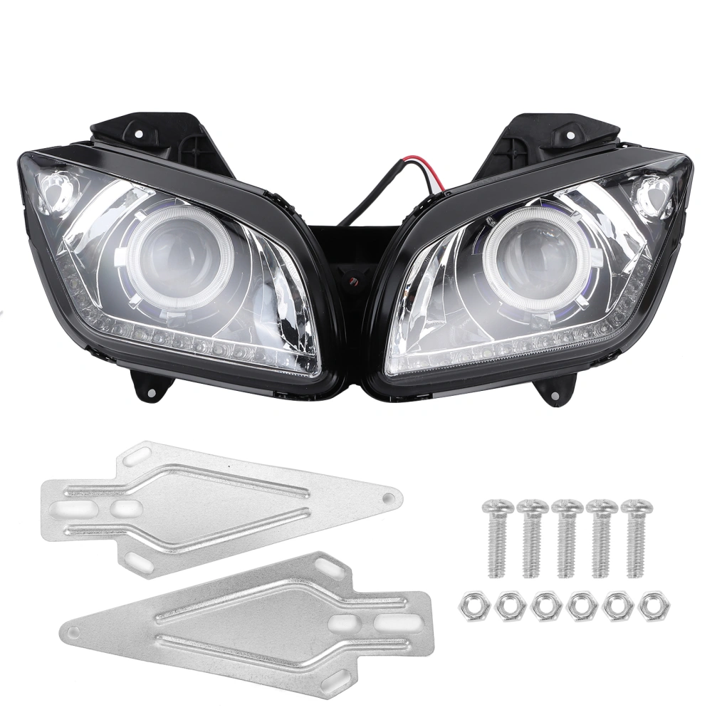 LED Headlight Assembly Bright White Angel Eyes High Low Beam Fit for R15 2012‑2016