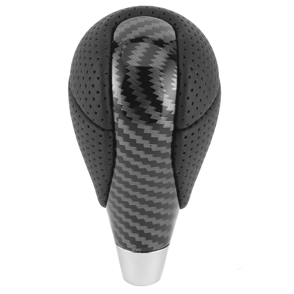 Artificial Leather Gear Shift Knob Ergonomic Shifter Replacement Fit for Crown/Alphard/VellfireBlack Perforated Leather Carbon Fiber Style