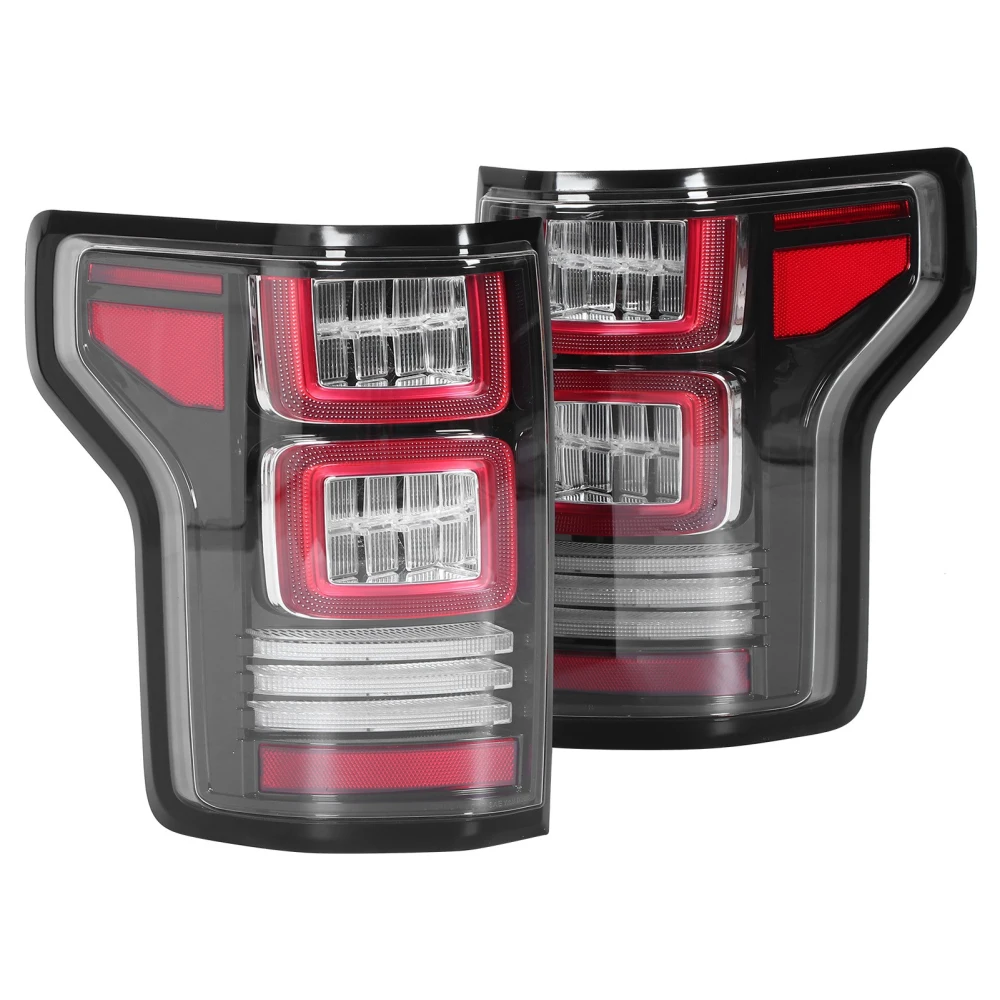 VLAND Full LED Dynamic Tail Lights Clear Lens IP67 Waterproof Fit for Ford F‑150 2015‑2020