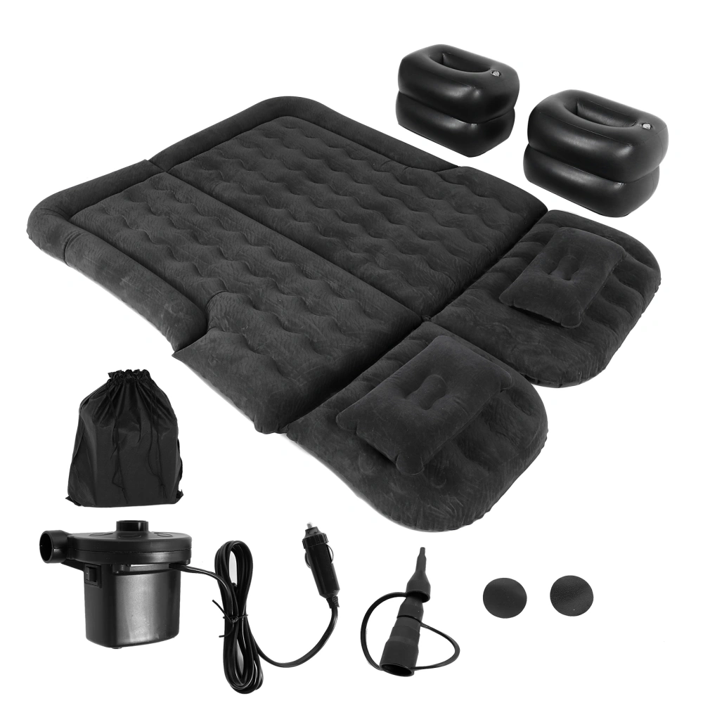 Car Air Mattress Vehicle Inflatable Thickened Travel Bed Sleeping Pad Camping AccessoryBlack