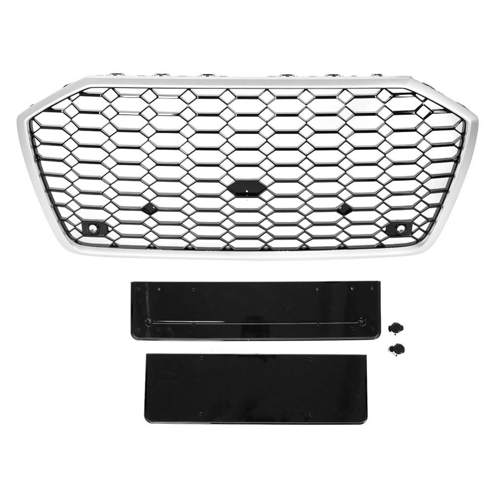 BuyWeek Front Bumper Mesh Grille Refit for RS6 Style Accessory Fit for A6 C8 2019&#8209;2021