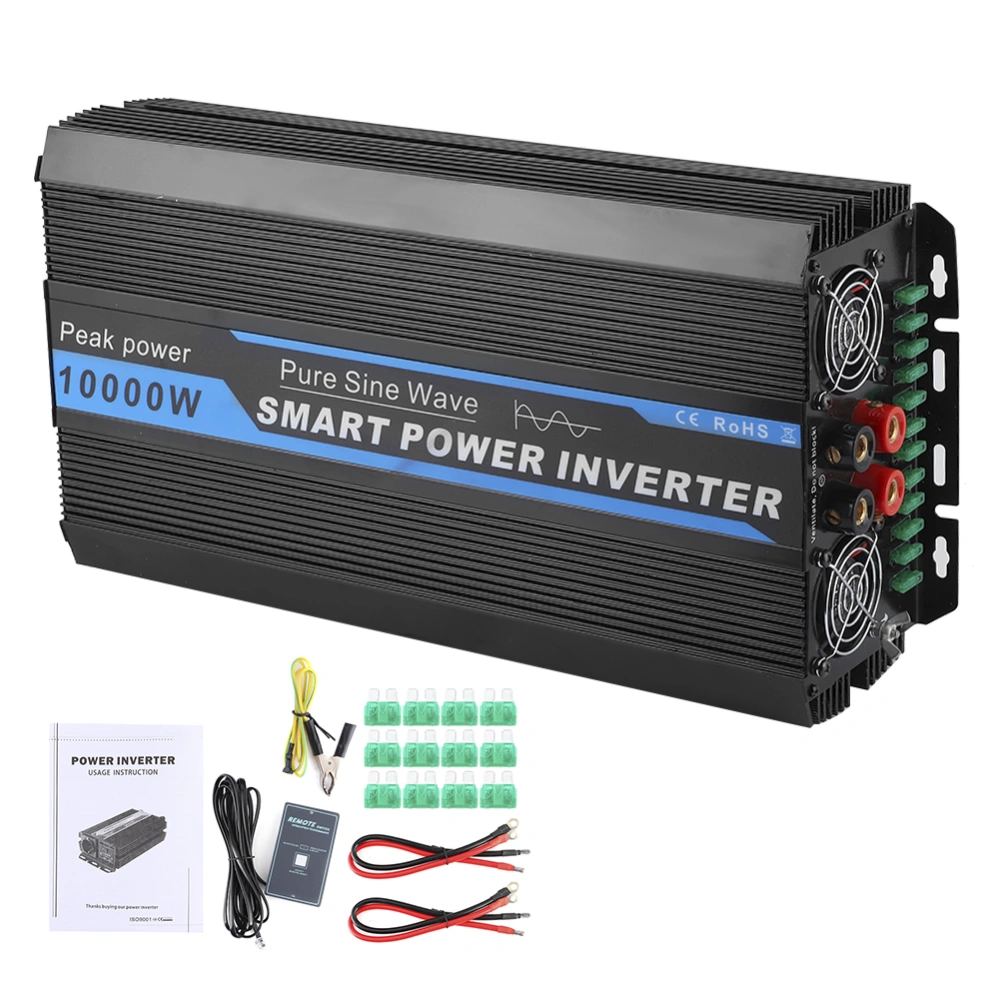 10000W Car Power Converter Transformer Pure Sine Wave Voltage Inverter 12V to ‑240V