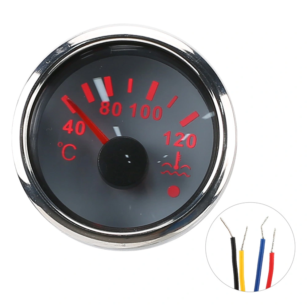 2in Cooling Water Temperature Gauge 40‑120℃ Smart Alarm IP67 Waterproof 12V/24V 0‑190ohm Sensor