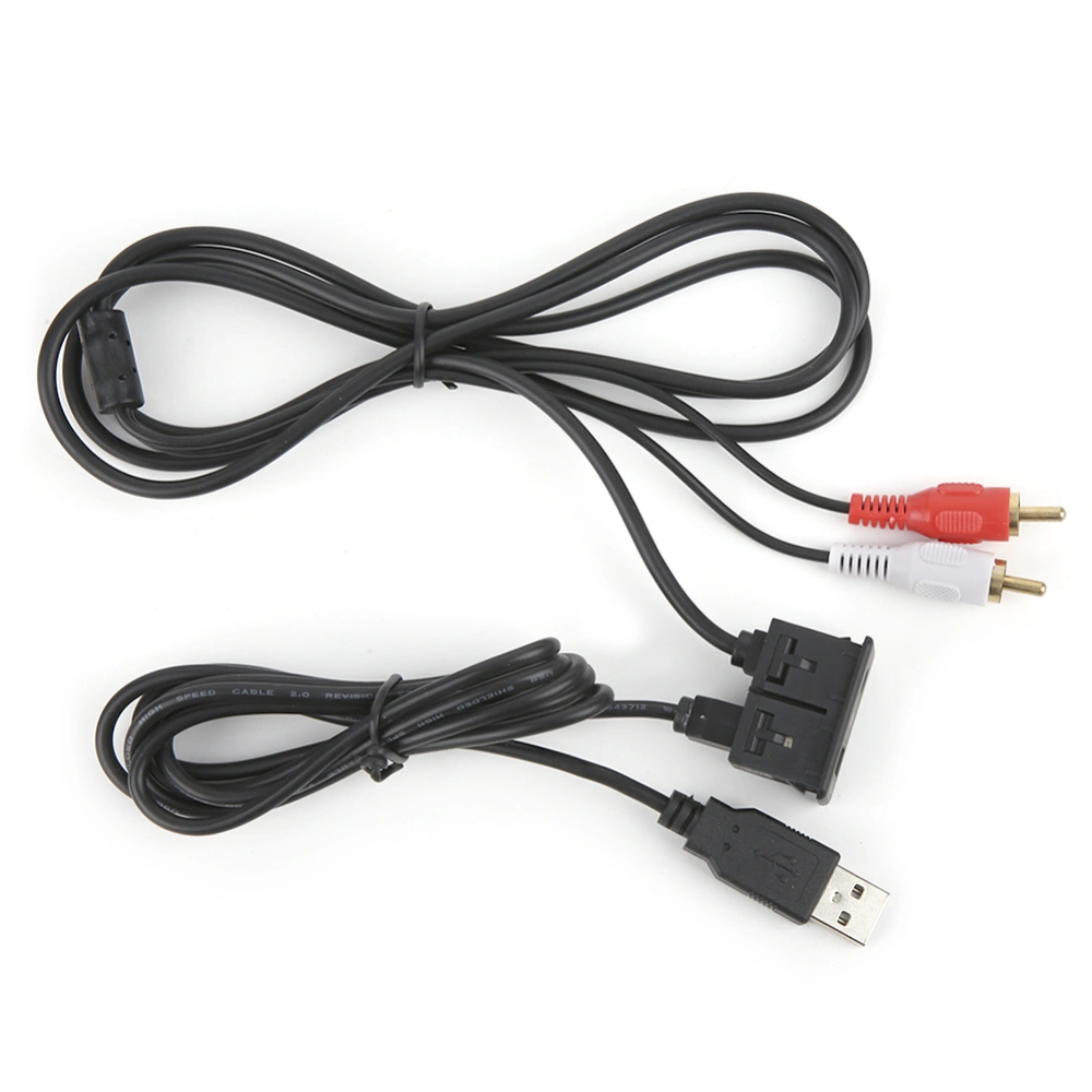 3.5mm 3.3ft Extension Wire USB AUX Stereo Female to 2 RCA Male Cable for Car Boat Motorcycle