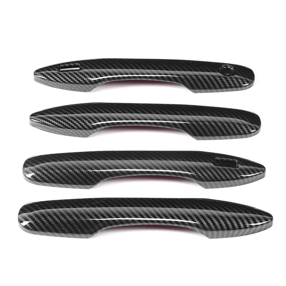 BuyWeek 4pcs Car Outer Door Handle Overlays Cover Carbon Fiber Style Fit for Toyota Camry 18‑20