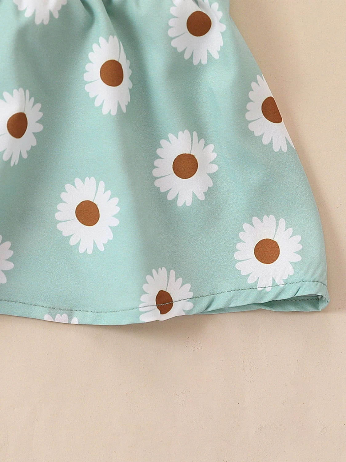 Baby Letter Print Romper Daisy Print Suspender Skirt Headband Set