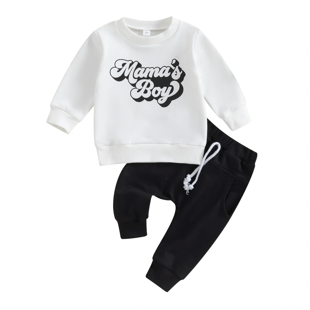 Toddler Boys Fall Outfits Letter Print Sweatshirts and Long Pants