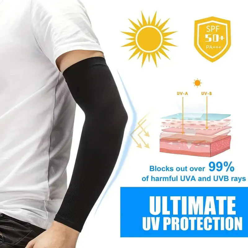 1 pairs Cooling Arm Sleeves for Men and Women - UV Sun Protection for Golf, Cycling, Running, and Driving - Stay Cool and Protected All Day