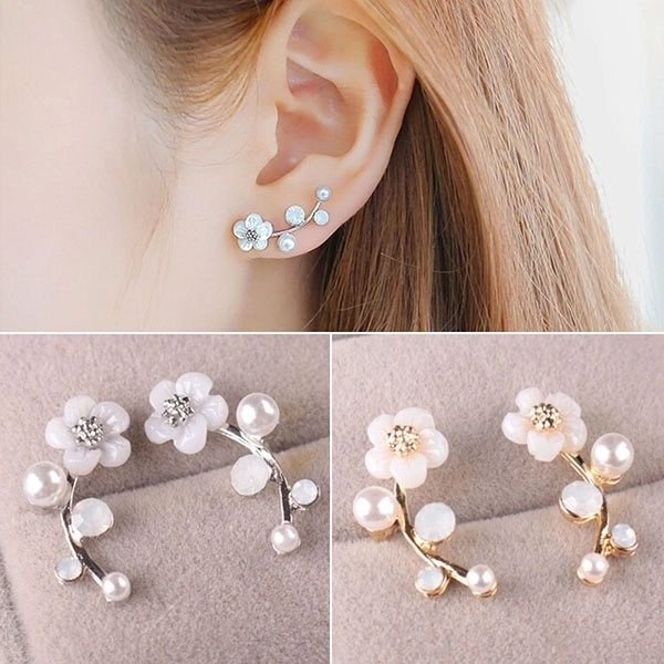 New Women Fashion Jewelry Lady Elegant Flower Crystal Rhinestone Fashion Accessories Anniversary Gift Anniversary Gift Festival Gift Valentine's Day Earrings 1 Pair