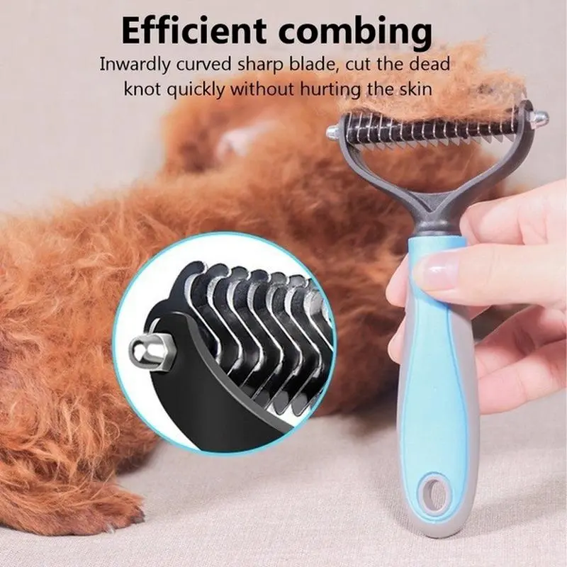 Pets Fur Knot Cutter Dog Grooming Shedding Tools Pet Cat Hair Removal Comb Brush Double Sided Pet Products Comb for Cats