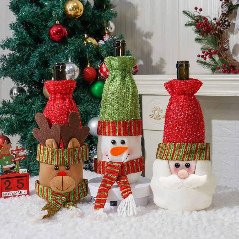 Christmas Gift Bag Bottle Cover Bar Decoration