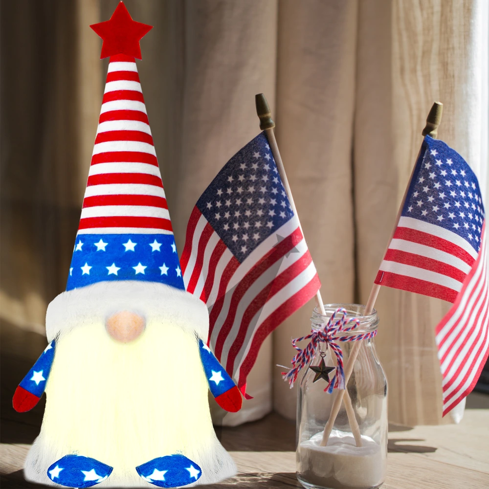 American Independence Day Faceless Doll Shiny Five-pointed Star Doll Decorative Pendant