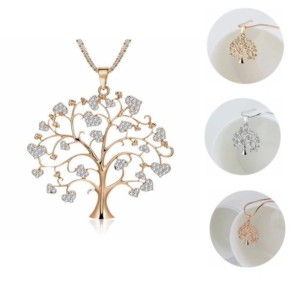 " Tree of Life" Family Pendant Necklace Birthstone,Gifts for Birthday Wedding( Color: Gold / Rose Gold )