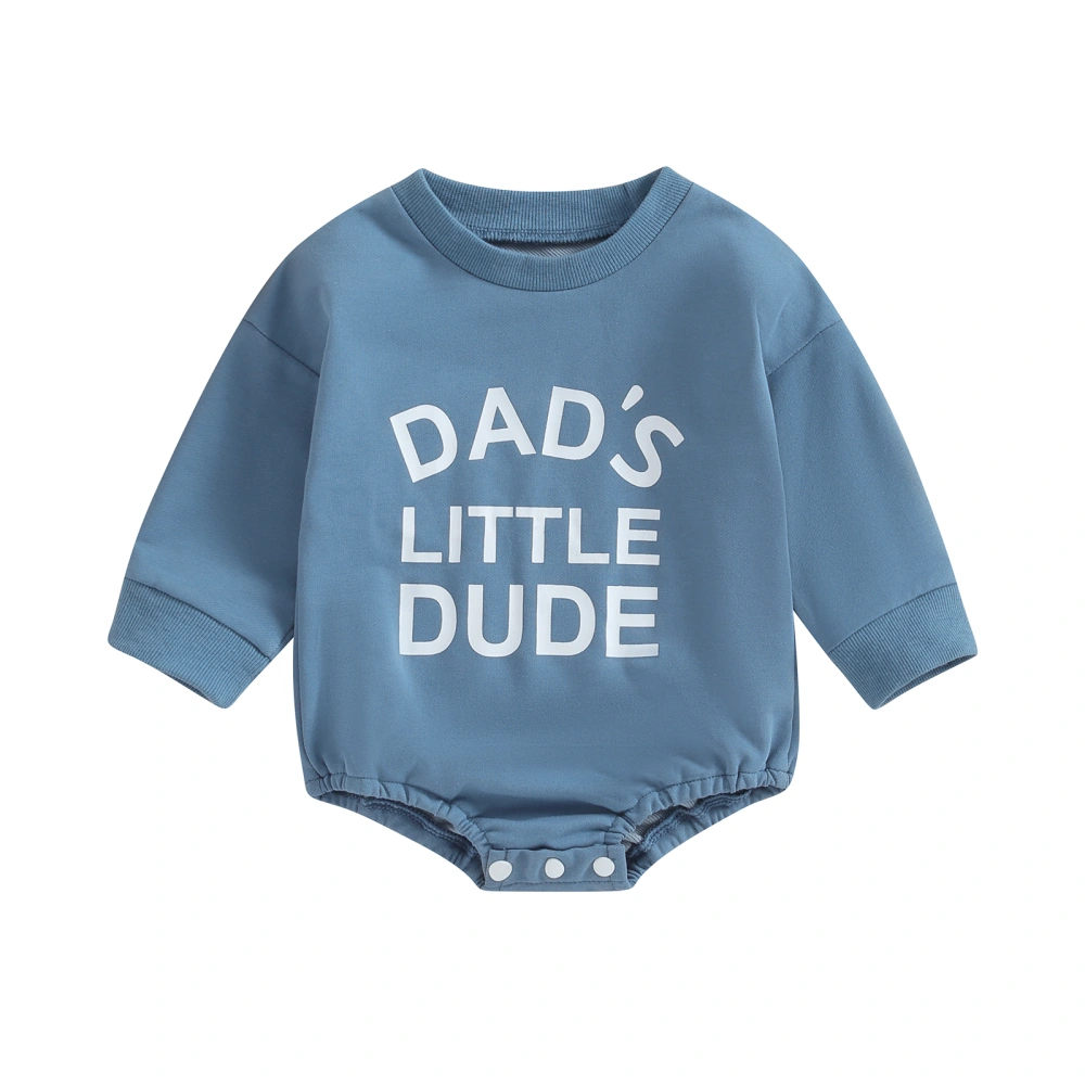 Baby Boy Rompers Long Sleeve Round Neck Letter Print Bodysuit