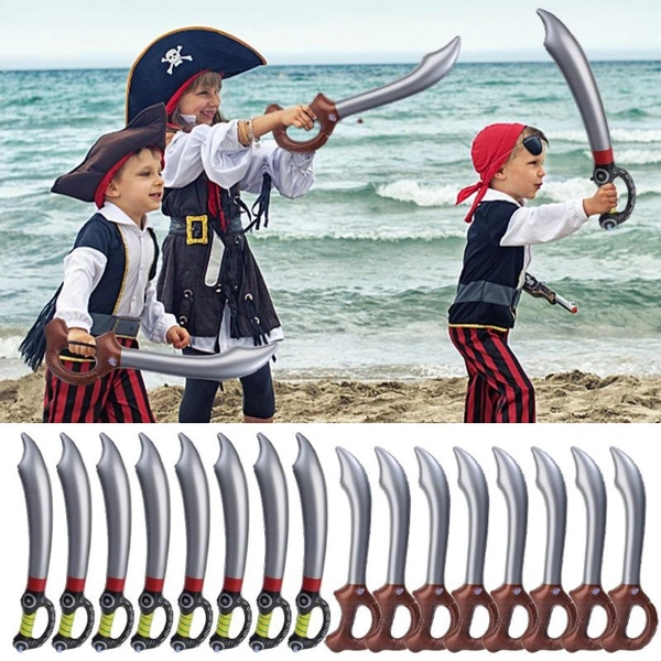 2pcs Inflatable Pirate Swords Inflatable Sword Toy For Halloween Decoration Birthday Pirate Sword