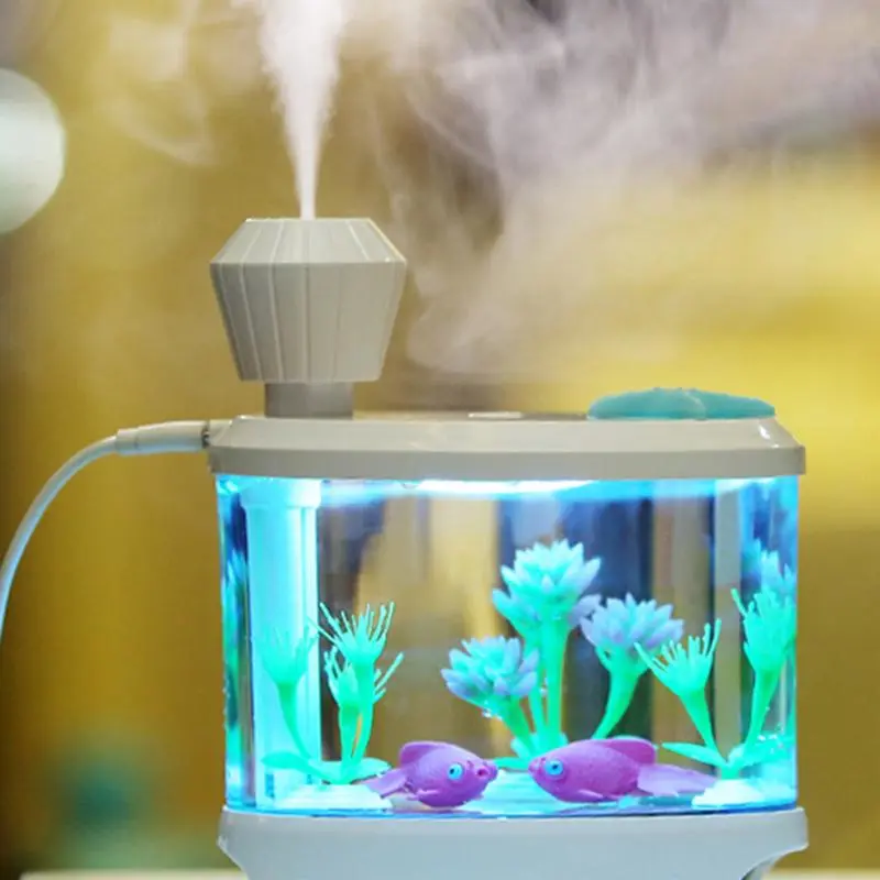 Fish Tank Mini Humidifier With 460ml Water Tank Household Usb Water Diffuser With Colorful Night Light