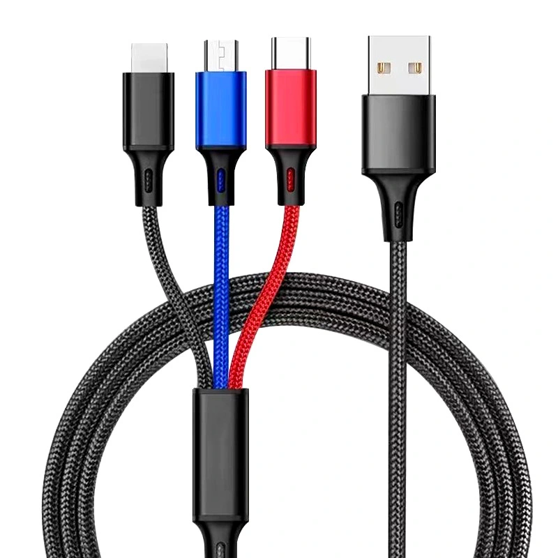 5A Fast Charging Cable Universal 3 in 1 Multi USB Charging Cable adapter , Micro USB, USB C port, Suitable for iPhone Samsung Xiaomi Huawei Oppo Vivo Realme OnePlusand more Android Smartphones