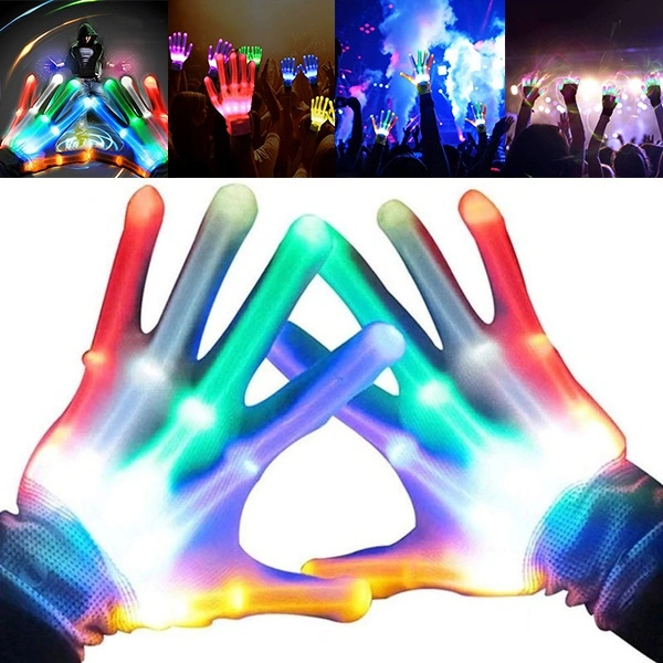 1Pc LED Light Up Skeleton Hand Gloves Masquerade Cosplay Festival Party Prop Scary Costume Halloween Christmas