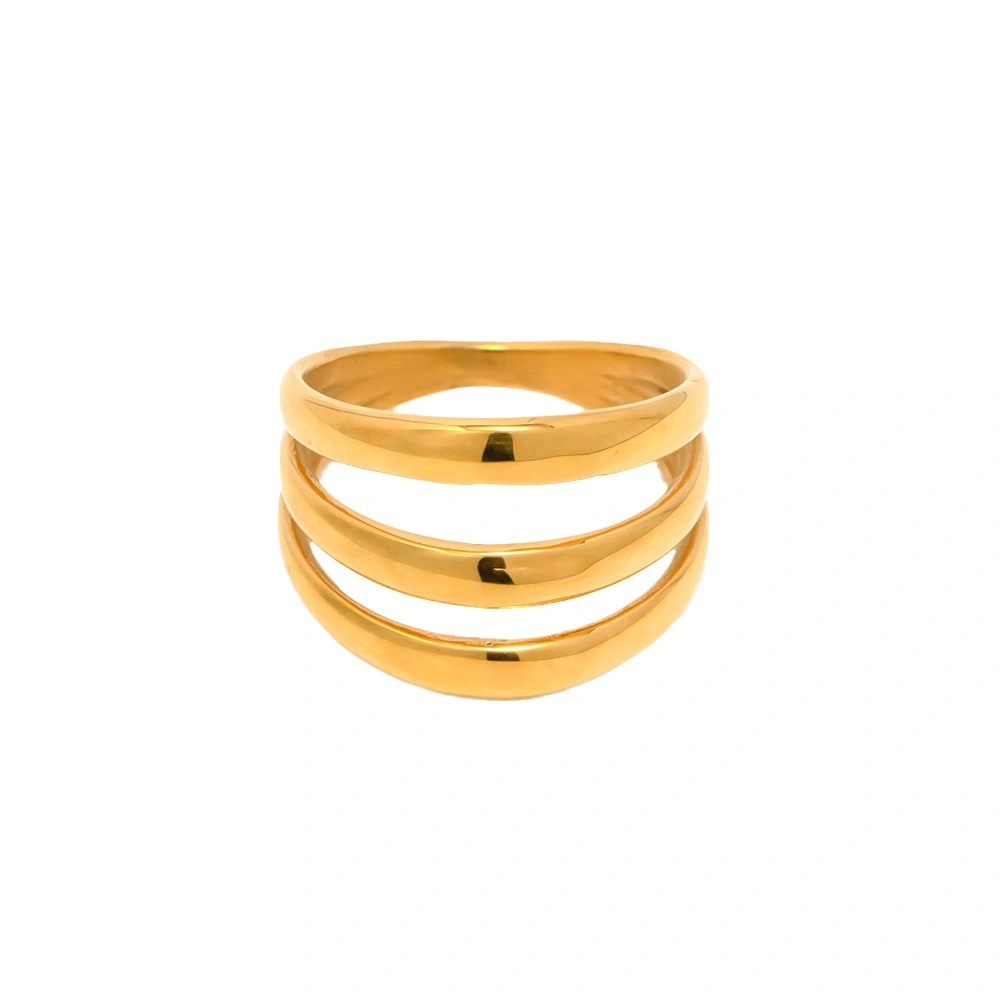 16K Gold 3-layer Stainless Steel Ring