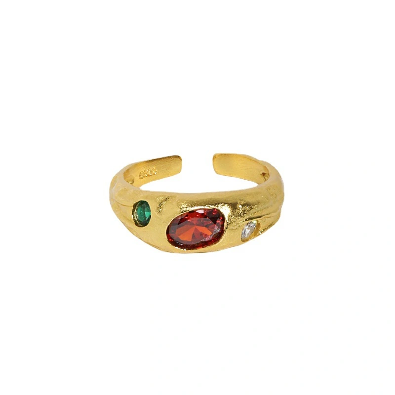 Textured S925 Sterling Silver Ring For Women