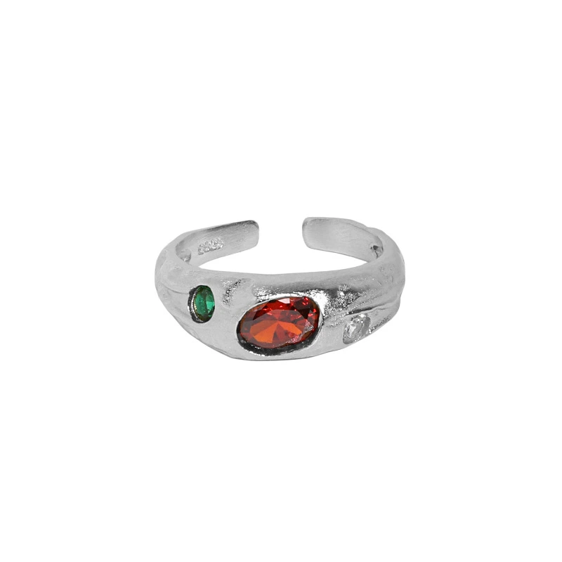 Textured S925 Sterling Silver Ring For Women