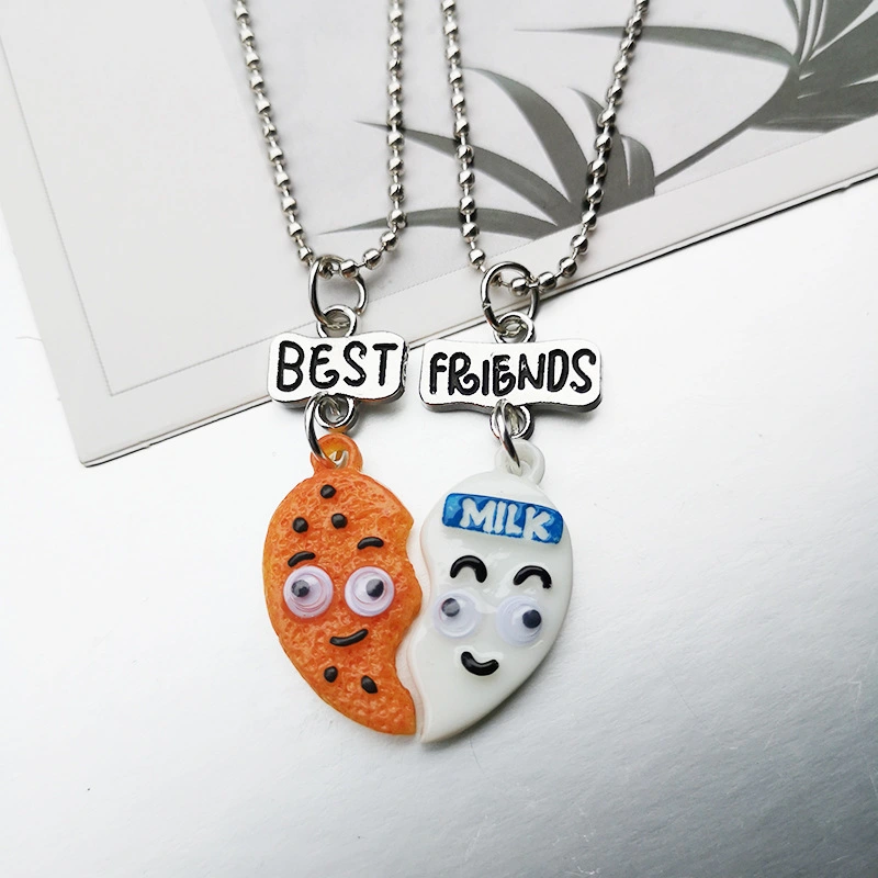 Good Friend Ornament Resin Simulation Food Milk Biscuit Children's Necklace