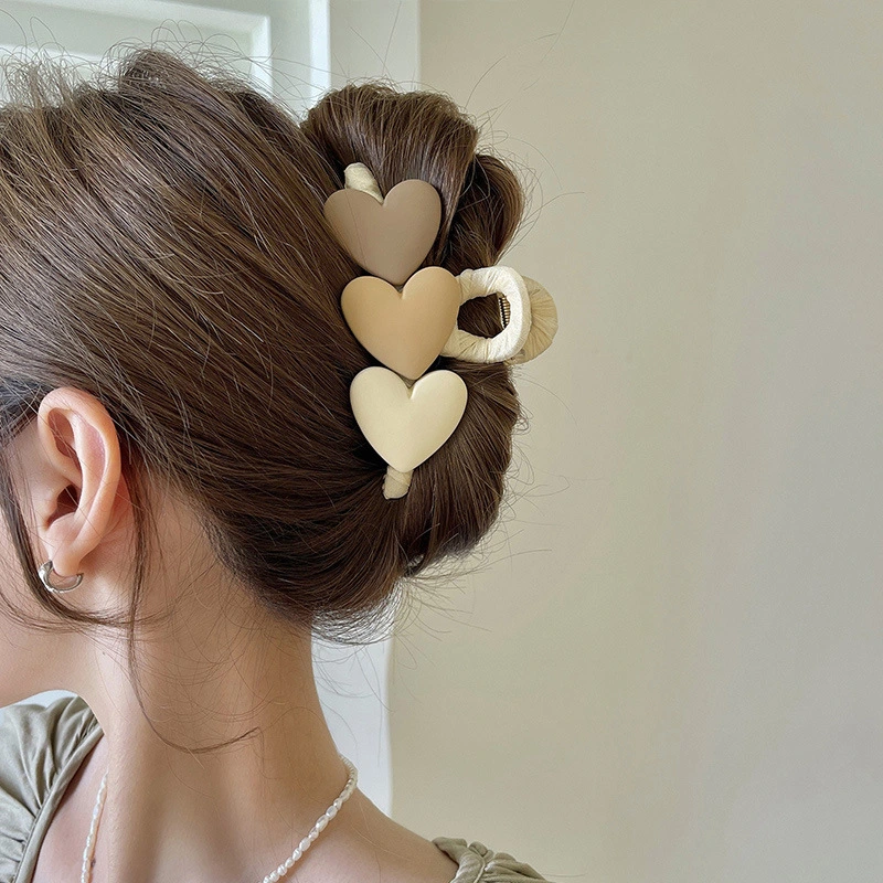 Mori Style Simple Gradient Love Heart-shaped Hairpin