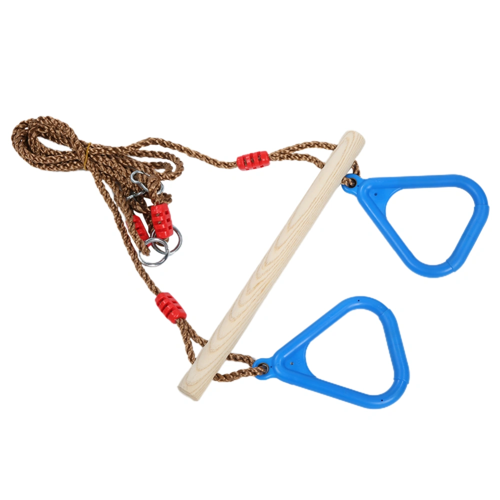 Children Adult Pull up Rings Wooden Stick Trapeze Swing Triangular Gym Fitness Sports Toy