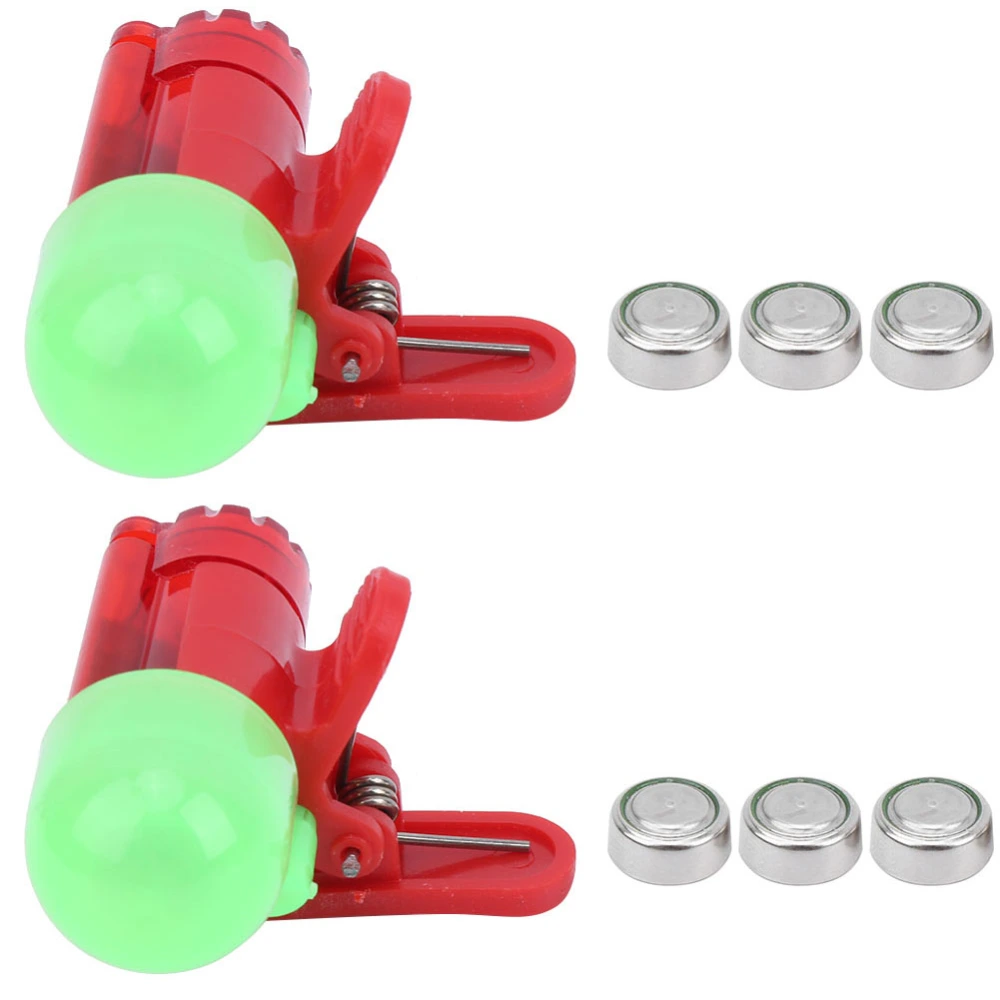 2 Sets Night Fishing Sensor Light Pole Alarm LED Signal Sensitive Clamping Rod Type