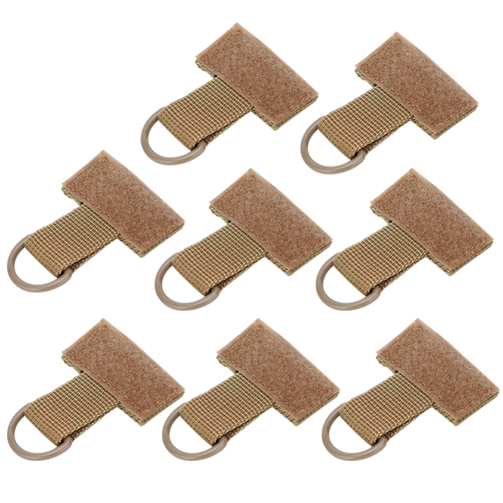 8pcs Outdoor Camping Backpack Key Hook DRing Nylon Webbing Buckle Hanging Belt Chain Khaki